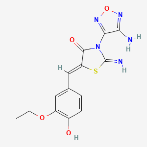 molecular formula C14H13N5O4S B4291356 3-(4-amino-1,2,5-oxadiazol-3-yl)-5-(3-ethoxy-4-hydroxybenzylidene)-2-imino-1,3-thiazolidin-4-one 
