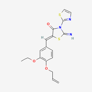 molecular formula C18H17N3O3S2 B4291371 5-[4-(allyloxy)-3-ethoxybenzylidene]-2-imino-3-(1,3-thiazol-2-yl)-1,3-thiazolidin-4-one 