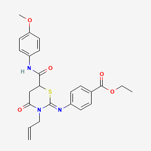 molecular formula C24H25N3O5S B4291388 ethyl 4-[(3-allyl-6-{[(4-methoxyphenyl)amino]carbonyl}-4-oxo-1,3-thiazinan-2-ylidene)amino]benzoate 