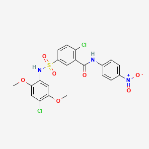 molecular formula C21H17Cl2N3O7S B4291390 2-chloro-5-{[(4-chloro-2,5-dimethoxyphenyl)amino]sulfonyl}-N-(4-nitrophenyl)benzamide 