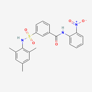 molecular formula C22H21N3O5S B4291394 3-[(mesitylamino)sulfonyl]-N-(2-nitrophenyl)benzamide 