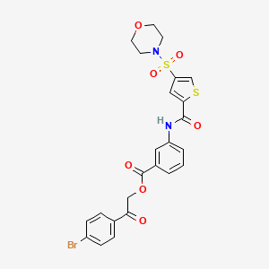 molecular formula C24H21BrN2O7S2 B4291402 2-(4-bromophenyl)-2-oxoethyl 3-({[4-(morpholin-4-ylsulfonyl)-2-thienyl]carbonyl}amino)benzoate 
