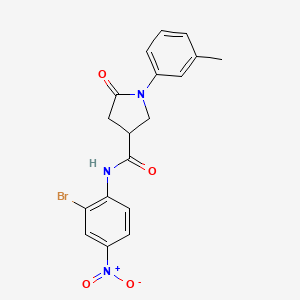 molecular formula C18H16BrN3O4 B4291422 N-(2-bromo-4-nitrophenyl)-1-(3-methylphenyl)-5-oxopyrrolidine-3-carboxamide 