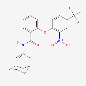 molecular formula C24H23F3N2O4 B4291424 N-1-adamantyl-2-[2-nitro-4-(trifluoromethyl)phenoxy]benzamide 