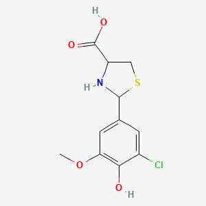 molecular formula C11H12ClNO4S B4291443 2-(3-chloro-4-hydroxy-5-methoxyphenyl)-1,3-thiazolidine-4-carboxylic acid 