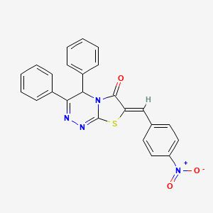 molecular formula C24H16N4O3S B4291466 7-(4-nitrobenzylidene)-3,4-diphenyl-4H-[1,3]thiazolo[2,3-c][1,2,4]triazin-6(7H)-one 