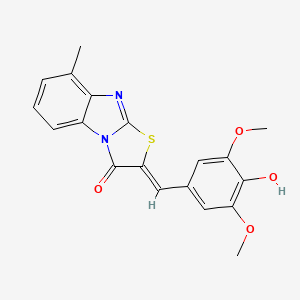molecular formula C19H16N2O4S B4291490 2-(4-hydroxy-3,5-dimethoxybenzylidene)-8-methyl[1,3]thiazolo[3,2-a]benzimidazol-3(2H)-one 