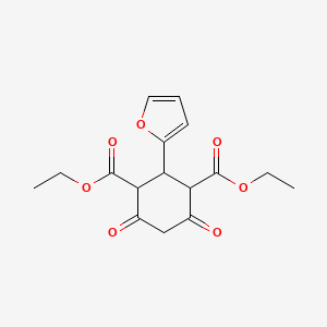 molecular formula C16H18O7 B4291516 diethyl 2-(2-furyl)-4,6-dioxocyclohexane-1,3-dicarboxylate 