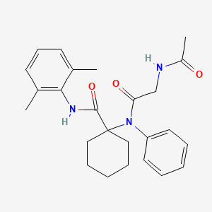 1-[(N-acetylglycyl)(phenyl)amino]-N-(2,6-dimethylphenyl)cyclohexanecarboxamide