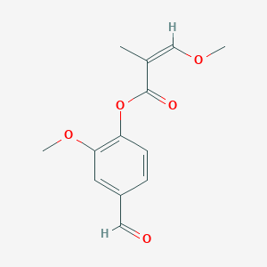 molecular formula C13H14O5 B429153 4-Formyl-2-methoxyphenyl 3-methoxy-2-methylacrylate 