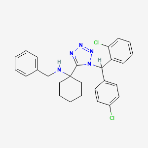 molecular formula C27H27Cl2N5 B4291533 N-benzyl-1-{1-[(2-chlorophenyl)(4-chlorophenyl)methyl]-1H-tetrazol-5-yl}cyclohexanamine 