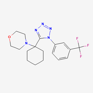 molecular formula C18H22F3N5O B4291538 4-(1-{1-[3-(trifluoromethyl)phenyl]-1H-tetrazol-5-yl}cyclohexyl)morpholine 