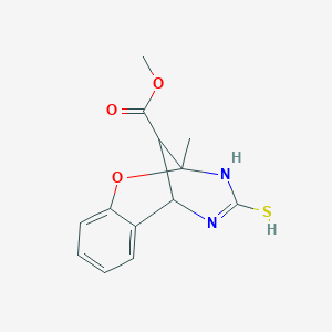 methyl 9-methyl-11-sulfanyl-8-oxa-10,12-diazatricyclo[7.3.1.02,7]trideca-2,4,6,11-tetraene-13-carboxylate