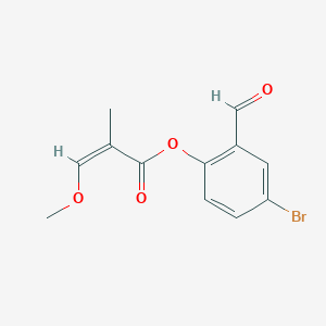 molecular formula C12H11BrO4 B429155 4-Bromo-2-formylphenyl 3-methoxy-2-methylacrylate 