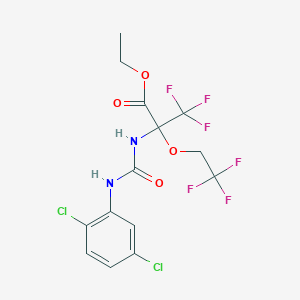 molecular formula C14H12Cl2F6N2O4 B4291551 ethyl N-{[(2,5-dichlorophenyl)amino]carbonyl}-3,3,3-trifluoro-2-(2,2,2-trifluoroethoxy)alaninate 