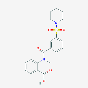molecular formula C20H22N2O5S B4291554 2-{methyl[3-(piperidin-1-ylsulfonyl)benzoyl]amino}benzoic acid 