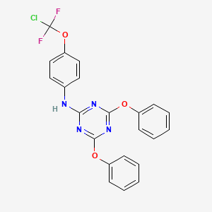 molecular formula C22H15ClF2N4O3 B4291575 N-{4-[chloro(difluoro)methoxy]phenyl}-4,6-diphenoxy-1,3,5-triazin-2-amine 