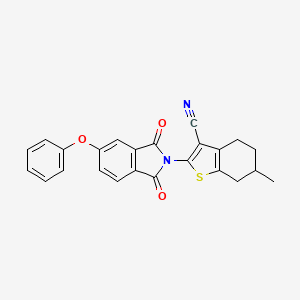 molecular formula C24H18N2O3S B4291582 2-(1,3-dioxo-5-phenoxy-1,3-dihydro-2H-isoindol-2-yl)-6-methyl-4,5,6,7-tetrahydro-1-benzothiophene-3-carbonitrile 