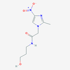 molecular formula C9H14N4O4 B4291586 N-(3-hydroxypropyl)-2-(2-methyl-4-nitro-1H-imidazol-1-yl)acetamide 