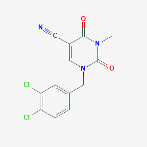molecular formula C13H9Cl2N3O2 B429159 1-(3,4-Dichlorobenzyl)-3-methyl-2,4-dioxo-1,2,3,4-tetrahydro-5-pyrimidinecarbonitrile 