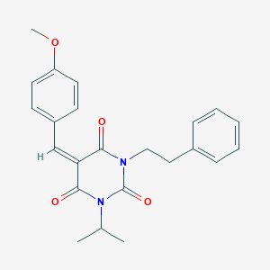 molecular formula C23H24N2O4 B429160 1-isopropyl-5-(4-methoxybenzylidene)-3-(2-phenylethyl)-2,4,6(1H,3H,5H)-pyrimidinetrione 