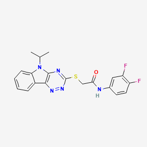 molecular formula C20H17F2N5OS B4291609 N-(3,4-difluorophenyl)-2-[(5-isopropyl-5H-[1,2,4]triazino[5,6-b]indol-3-yl)thio]acetamide 
