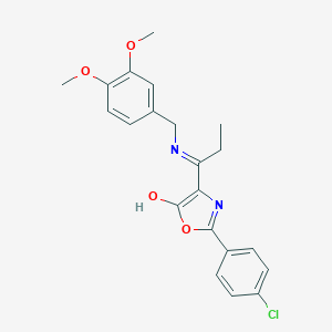 2-(4-chlorophenyl)-4-{1-[(3,4-dimethoxybenzyl)amino]propylidene}-1,3-oxazol-5(4H)-one