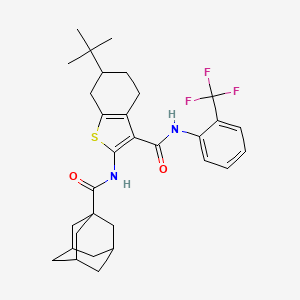 molecular formula C31H37F3N2O2S B4291613 2-[(1-adamantylcarbonyl)amino]-6-tert-butyl-N-[2-(trifluoromethyl)phenyl]-4,5,6,7-tetrahydro-1-benzothiophene-3-carboxamide 