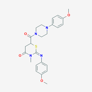 molecular formula C24H28N4O4S B4291628 2-[(4-methoxyphenyl)imino]-6-{[4-(4-methoxyphenyl)piperazin-1-yl]carbonyl}-3-methyl-1,3-thiazinan-4-one 