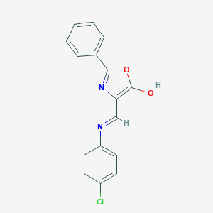 molecular formula C16H11ClN2O2 B429165 4-[(4-chloroanilino)methylene]-2-phenyl-1,3-oxazol-5(4H)-one 
