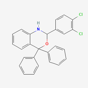 molecular formula C26H19Cl2NO B4291672 2-(3,4-dichlorophenyl)-4,4-diphenyl-1,4-dihydro-2H-3,1-benzoxazine 