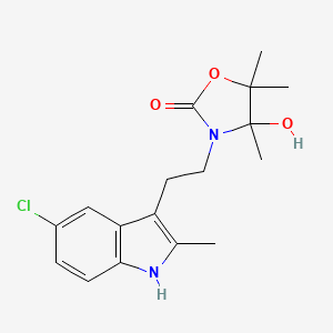 molecular formula C17H21ClN2O3 B4291692 3-[2-(5-chloro-2-methyl-1H-indol-3-yl)ethyl]-4-hydroxy-4,5,5-trimethyl-1,3-oxazolidin-2-one 