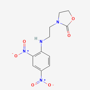 molecular formula C11H12N4O6 B4291695 3-{2-[(2,4-dinitrophenyl)amino]ethyl}-1,3-oxazolidin-2-one 