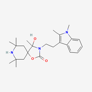 molecular formula C24H35N3O3 B4291701 3-[2-(1,2-dimethyl-1H-indol-3-yl)ethyl]-4-hydroxy-4,7,7,9,9-pentamethyl-1-oxa-3,8-diazaspiro[4.5]decan-2-one 