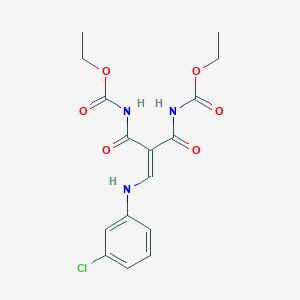 ethyl N-[3-(3-chloroanilino)-2-(ethoxycarbonylcarbamoyl)prop-2-enoyl]carbamate