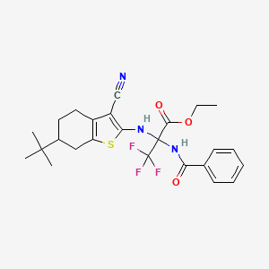 molecular formula C25H28F3N3O3S B4291738 ethyl 2-(benzoylamino)-N-(6-tert-butyl-3-cyano-4,5,6,7-tetrahydro-1-benzothien-2-yl)-3,3,3-trifluoroalaninate 