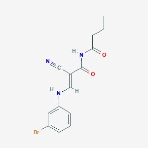 molecular formula C14H14BrN3O2 B429181 3-(3-bromoanilino)-N-butyryl-2-cyanoacrylamide 