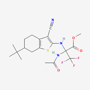 molecular formula C19H24F3N3O3S B4291819 methyl 2-(acetylamino)-N-(6-tert-butyl-3-cyano-4,5,6,7-tetrahydro-1-benzothien-2-yl)-3,3,3-trifluoroalaninate 