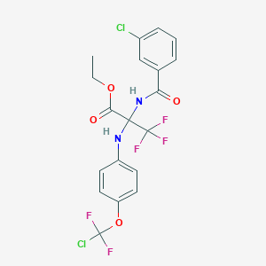 molecular formula C19H15Cl2F5N2O4 B4291851 ethyl N-(3-chlorobenzoyl)-2-({4-[chloro(difluoro)methoxy]phenyl}amino)-3,3,3-trifluoroalaninate 