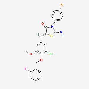 molecular formula C24H17BrClFN2O3S B4291855 3-(4-bromophenyl)-5-{3-chloro-4-[(2-fluorobenzyl)oxy]-5-methoxybenzylidene}-2-imino-1,3-thiazolidin-4-one 