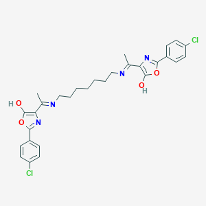 molecular formula C29H30Cl2N4O4 B429186 2-(4-chlorophenyl)-4-{1-[(7-{[1-(2-(4-chlorophenyl)-5-oxo-1,3-oxazol-4(5H)-ylidene)ethyl]amino}heptyl)amino]ethylidene}-1,3-oxazol-5(4H)-one 
