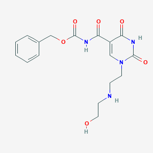 molecular formula C17H20N4O6 B429189 Benzyl (1-(2-((2-hydroxyethyl)amino)ethyl)-2,4-dioxo-1,2,3,4-tetrahydro-5-pyrimidinyl)carbonylcarbamate 