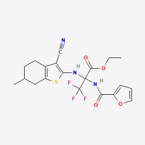 molecular formula C20H20F3N3O4S B4291899 ethyl N-(3-cyano-6-methyl-4,5,6,7-tetrahydro-1-benzothien-2-yl)-3,3,3-trifluoro-2-(2-furoylamino)alaninate 