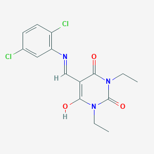 molecular formula C15H15Cl2N3O3 B429191 5-[(2,5-dichloroanilino)methylene]-1,3-diethyl-2,4,6(1H,3H,5H)-pyrimidinetrione 