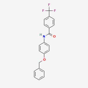 molecular formula C21H16F3NO2 B4291936 N-[4-(benzyloxy)phenyl]-4-(trifluoromethyl)benzamide 