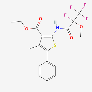 molecular formula C18H17F4NO4S B4291965 ethyl 4-methyl-5-phenyl-2-[(2,3,3,3-tetrafluoro-2-methoxypropanoyl)amino]thiophene-3-carboxylate 