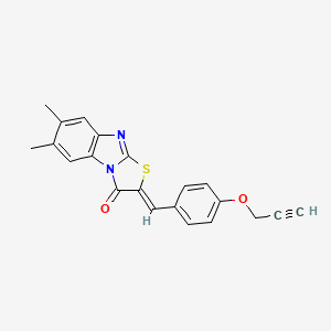 molecular formula C21H16N2O2S B4291982 6,7-dimethyl-2-[4-(prop-2-yn-1-yloxy)benzylidene][1,3]thiazolo[3,2-a]benzimidazol-3(2H)-one 