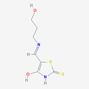 molecular formula C7H10N2O2S2 B429199 5-{[(3-Hydroxypropyl)amino]methylene}-2-thioxo-1,3-thiazolidin-4-one 