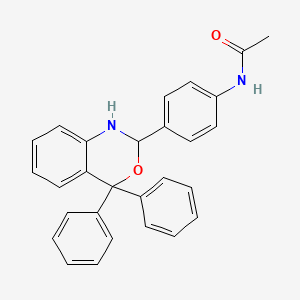 molecular formula C28H24N2O2 B4292016 N-[4-(4,4-diphenyl-1,4-dihydro-2H-3,1-benzoxazin-2-yl)phenyl]acetamide 