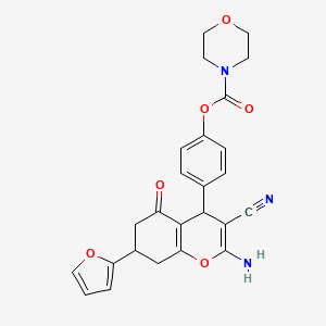 molecular formula C25H23N3O6 B4292053 4-[2-amino-3-cyano-7-(2-furyl)-5-oxo-5,6,7,8-tetrahydro-4H-chromen-4-yl]phenyl morpholine-4-carboxylate 